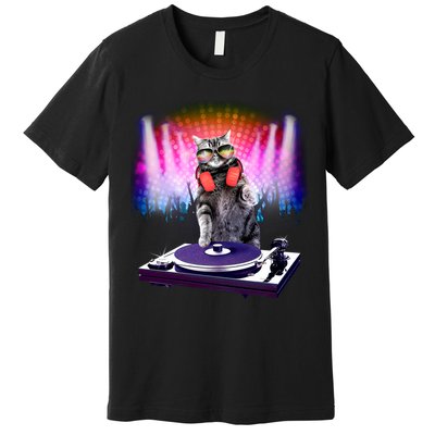 DJ Cat Turntable Mixer Premium T-Shirt