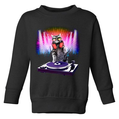 DJ Cat Turntable Mixer Toddler Sweatshirt