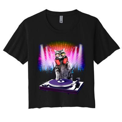 DJ Cat Turntable Mixer Crop Top