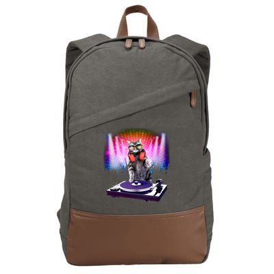 DJ Cat Turntable Mixer Cotton Canvas Backpack