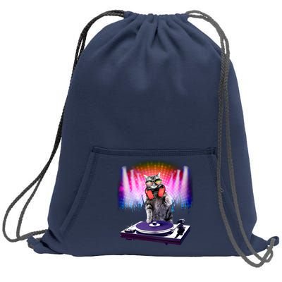 DJ Cat Turntable Mixer Sweatshirt Cinch Pack Bag