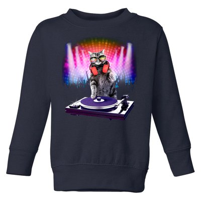 DJ Cat Turntable Mixer Toddler Sweatshirt