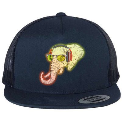 DJ Elephant Flat Bill Trucker Hat