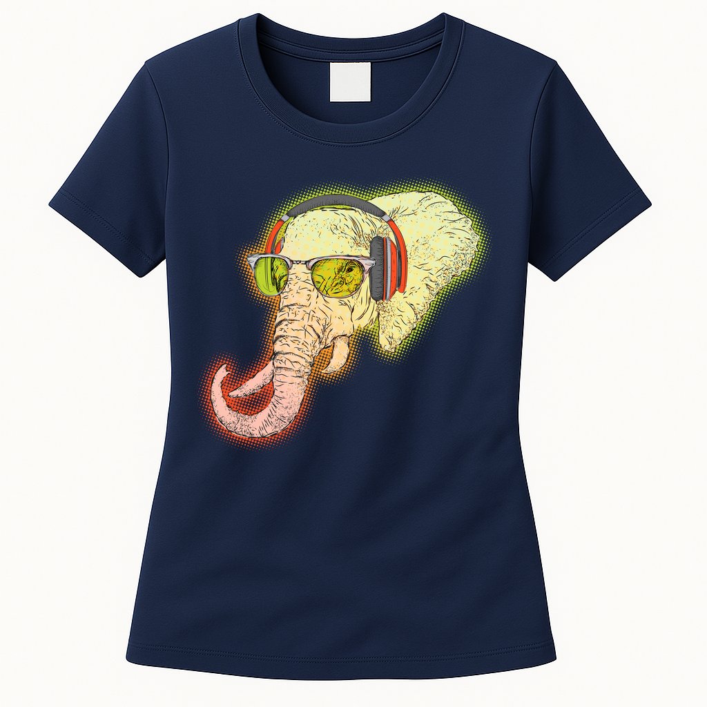 DJ Elephant Womens T-Shirt