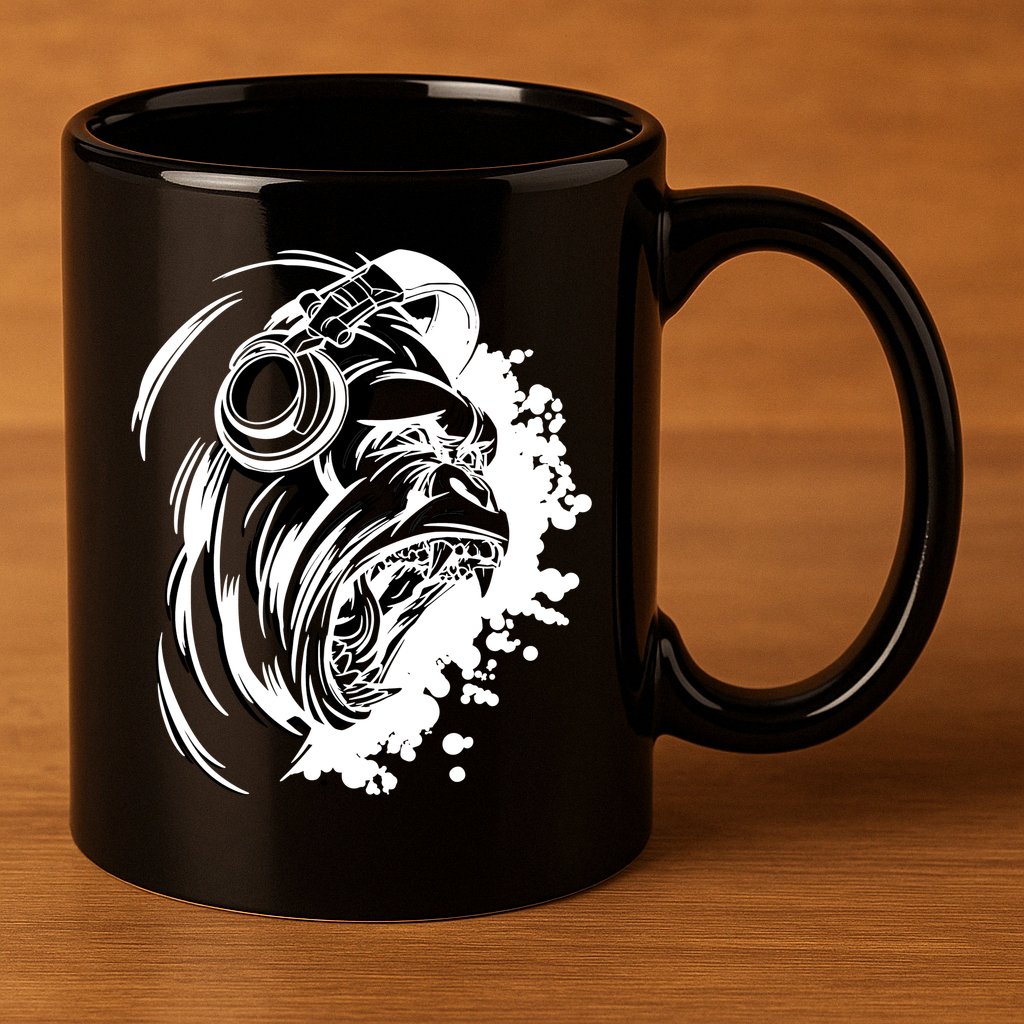 DJ Gorilla 11oz C Handle Ceramic Mug