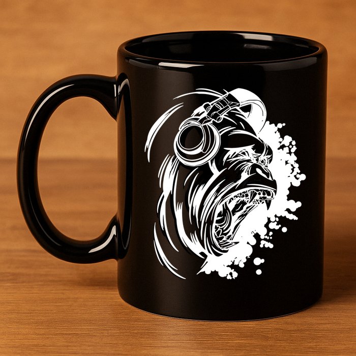 DJ Gorilla 11oz C Handle Ceramic Mug