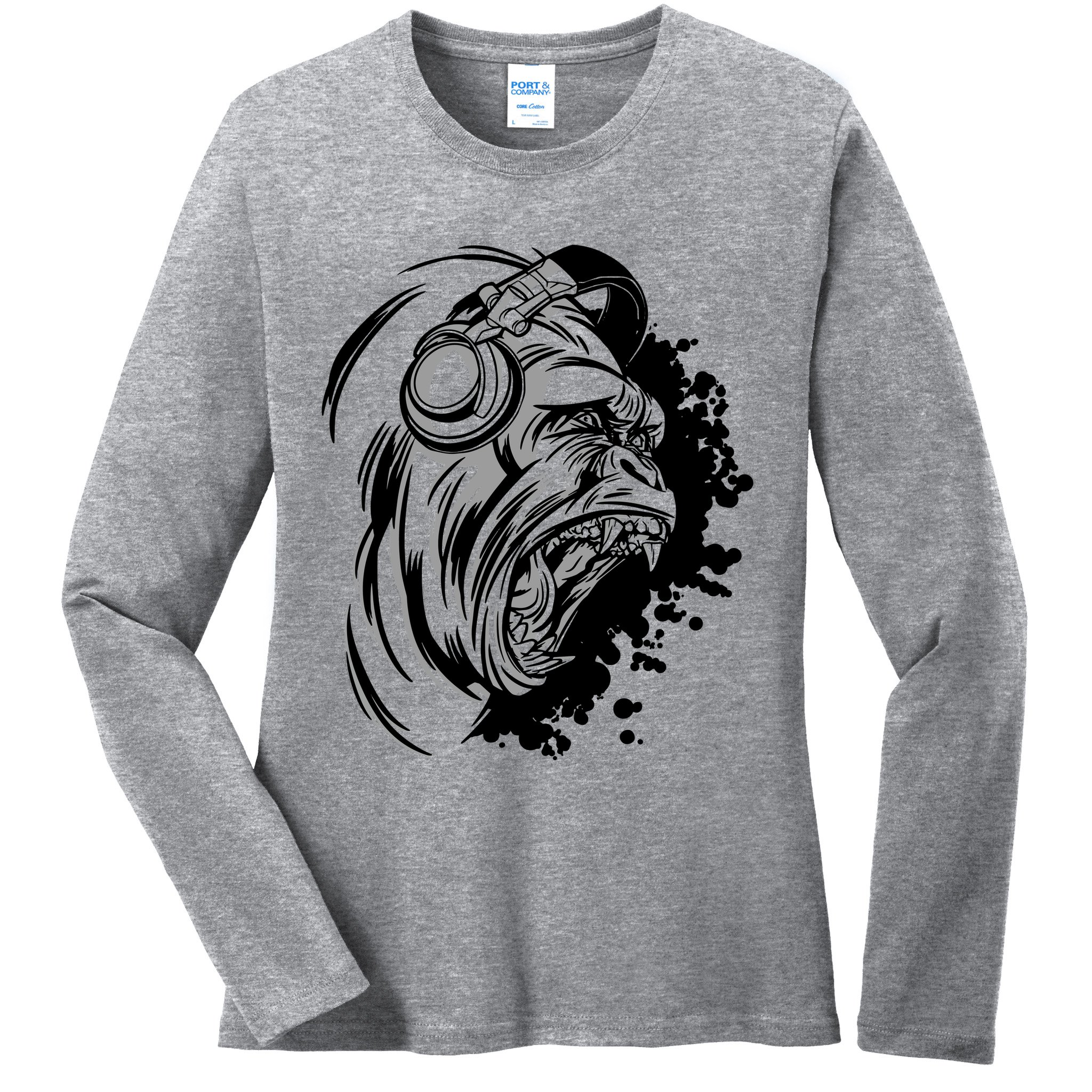 DJ Gorilla Ladies Long Sleeve Shirt