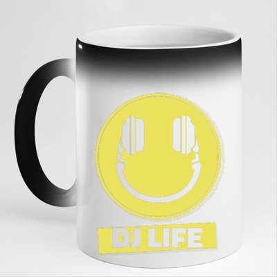 Dj Life Smiley Face 11oz Black Color Changing Mug