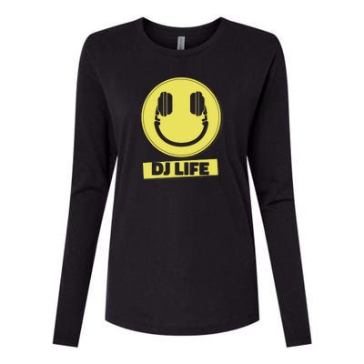 Dj Life Smiley Face Womens Cotton Relaxed Long Sleeve T-Shirt