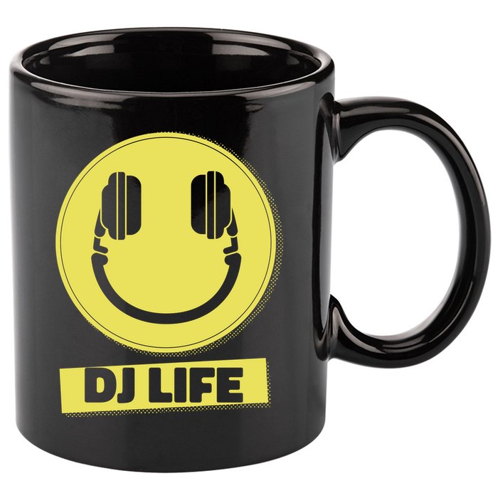 Dj Life Smiley Face 11oz C Handle Ceramic Mug