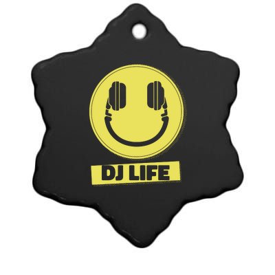 Dj Life Smiley Face Ceramic Star Ornament