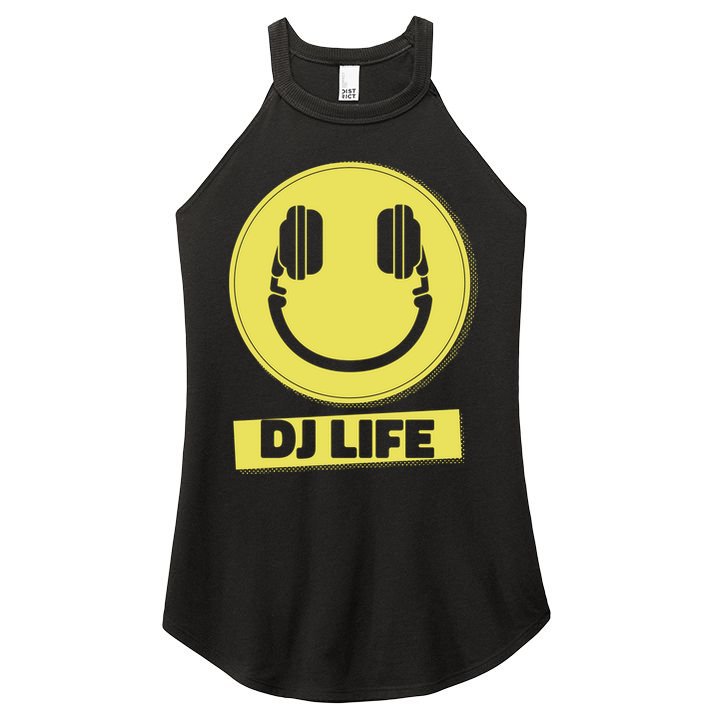Dj Life Smiley Face Women's Perfect Tri Rocker Tank