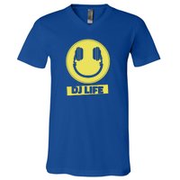 Dj Life Smiley Face V-Neck T-Shirt