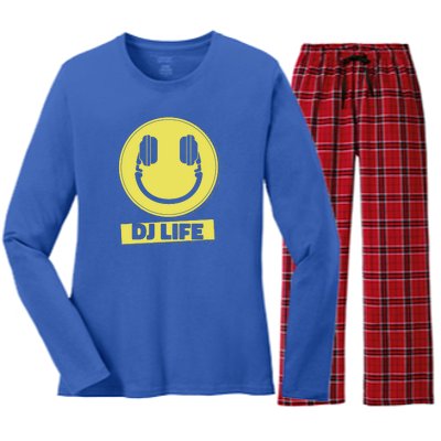 Dj Life Smiley Face Women's Long Sleeve Flannel Pajama Set 