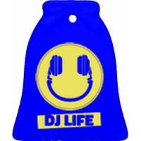 Dj Life Smiley Face Ceramic Bell Ornament