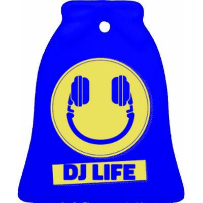 Dj Life Smiley Face Ceramic Bell Ornament