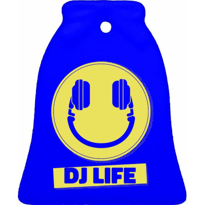 Dj Life Smiley Face Ceramic Bell Ornament