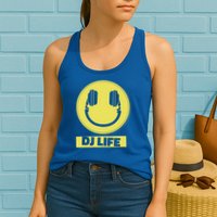 Dj Life Smiley Face Womens Tank Top