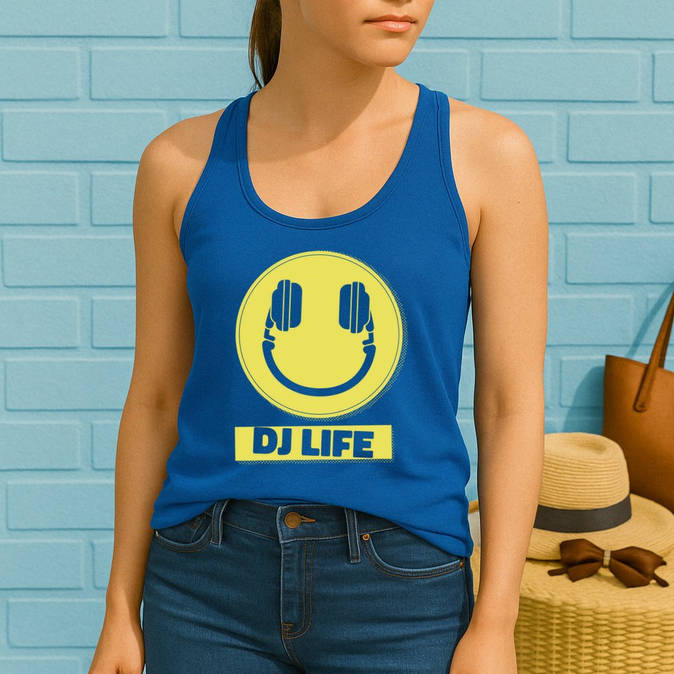 Dj Life Smiley Face Womens Tank Top