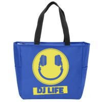 Dj Life Smiley Face Zip Tote Bag