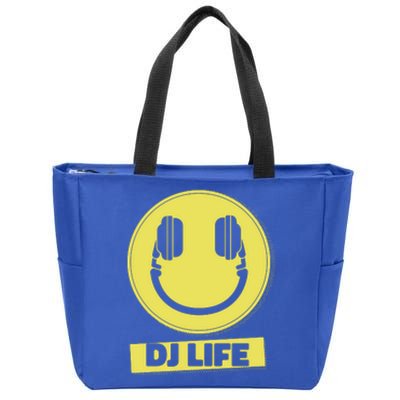 Dj Life Smiley Face Zip Tote Bag