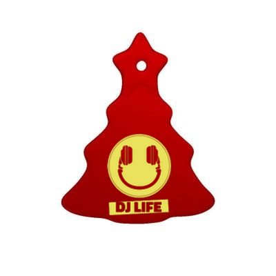 Dj Life Smiley Face Ceramic Tree Ornament