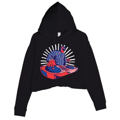 DJ Mixer Crop Fleece Hoodie