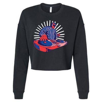 DJ Mixer Cropped Pullover Crew