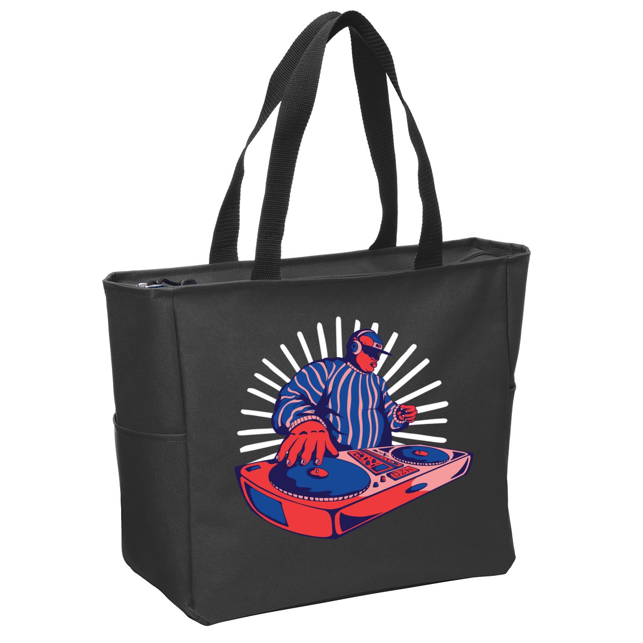 DJ Mixer Zip Tote Bag