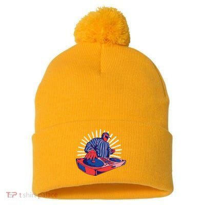 DJ Mixer Pom Pom 12in Knit Beanie
