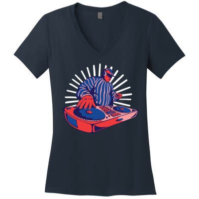 DJ Mixer Women's V-Neck T-Shirt