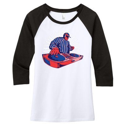 DJ Mixer Women's Tri-Blend 3/4-Sleeve Raglan Shirt