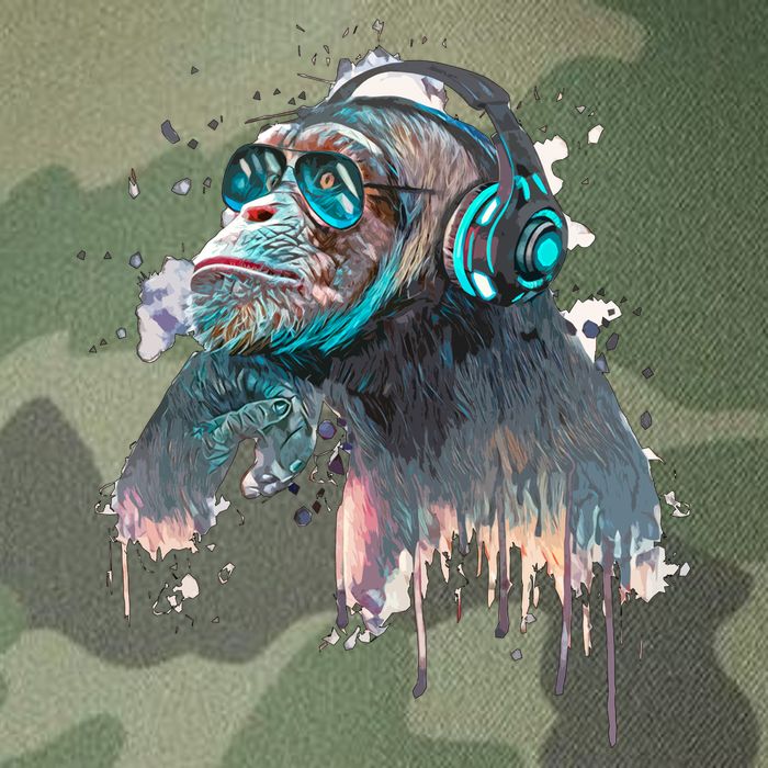 DJ Monkey Thinker Hipster Legacy Tie Dye Trucker Hat
