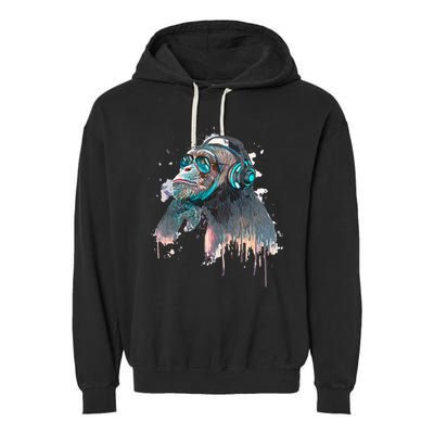 DJ Monkey Thinker Hipster Garment-Dyed Fleece Hoodie