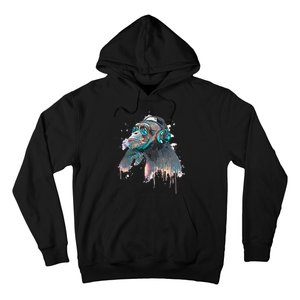 DJ Monkey Thinker Hipster Hoodie