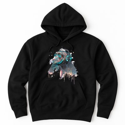 DJ Monkey Thinker Hipster Hoodie