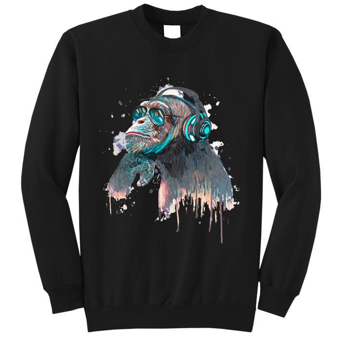 DJ Monkey Thinker Hipster Sweatshirt
