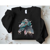 DJ Monkey Thinker Hipster Sweatshirt