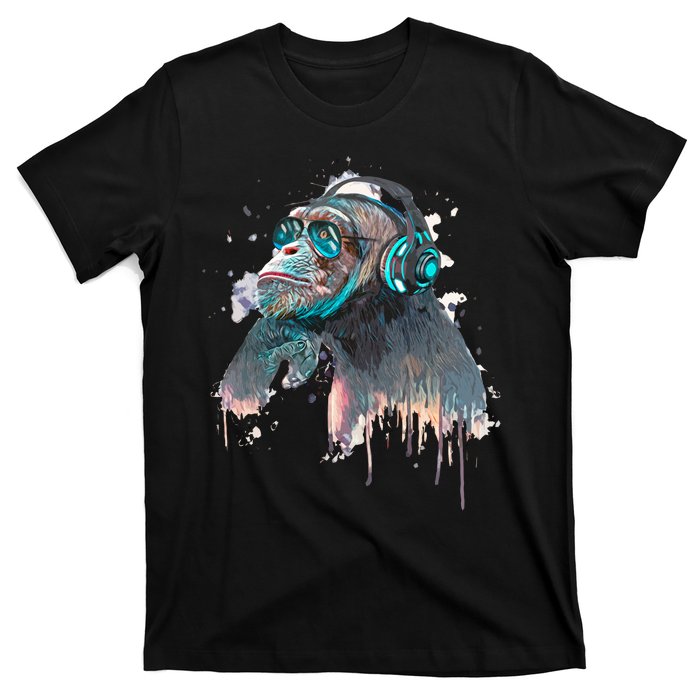 DJ Monkey Thinker Hipster T-Shirt