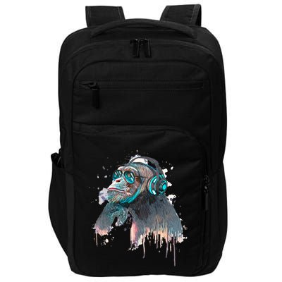 DJ Monkey Thinker Hipster Impact Tech Backpack