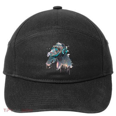 DJ Monkey Thinker Hipster 7-Panel Snapback Hat