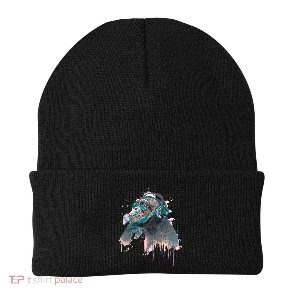 DJ Monkey Thinker Hipster Beanie