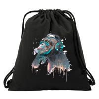 DJ Monkey Thinker Hipster Drawstring Bag
