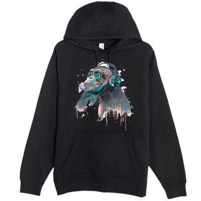 DJ Monkey Thinker Hipster Premium Pullover Hoodie