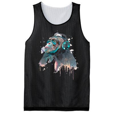 DJ Monkey Thinker Hipster Mesh Reversible Basketball Jersey Tank