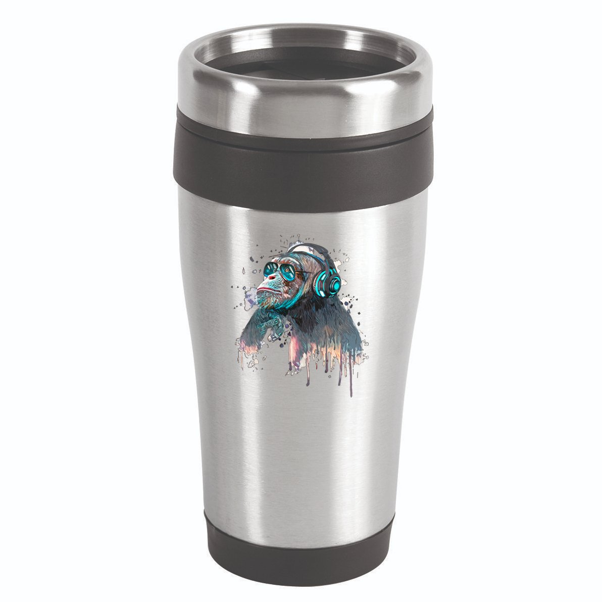 DJ Monkey Thinker Hipster 16oz Travel Tumbler