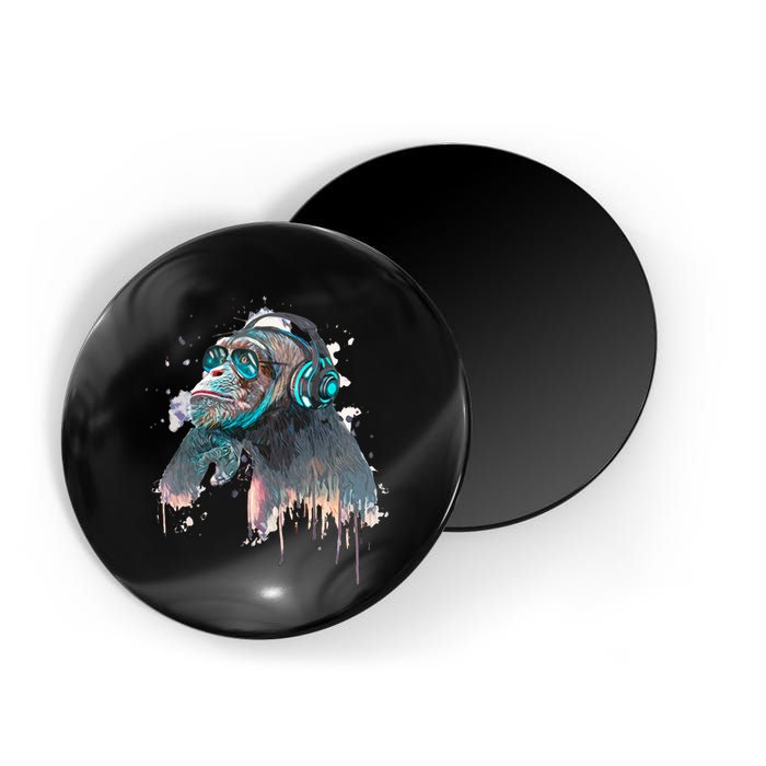 DJ Monkey Thinker Hipster Magnet