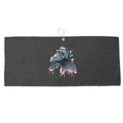 DJ Monkey Thinker Hipster Large Microfiber Waffle Golf Towel