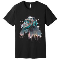 DJ Monkey Thinker Hipster Premium T-Shirt