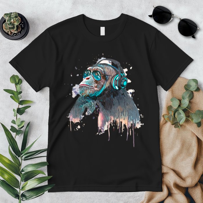 DJ Monkey Thinker Hipster Premium T-Shirt